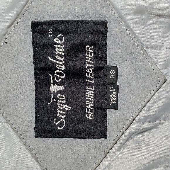 VINTAGE 80S 90S SERGIO VALENTE GENUINE LEATHER SUEDE BOMBER JACKET GRAY - Picture 4 of 11